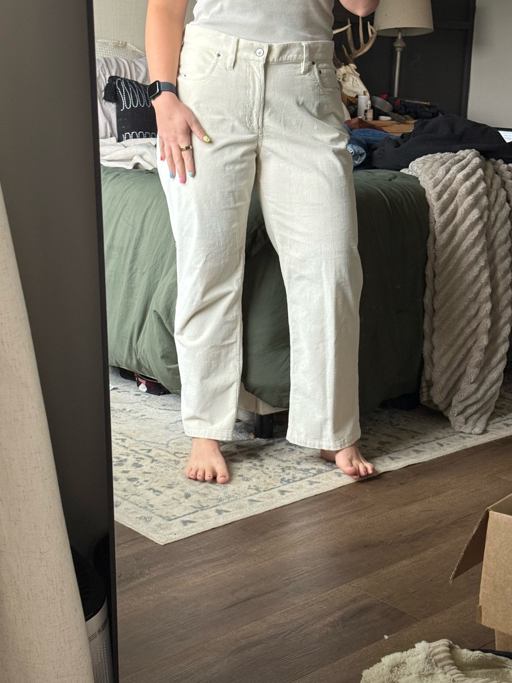 Abercrombie & Fitch Cream Boot-Cut Jeans